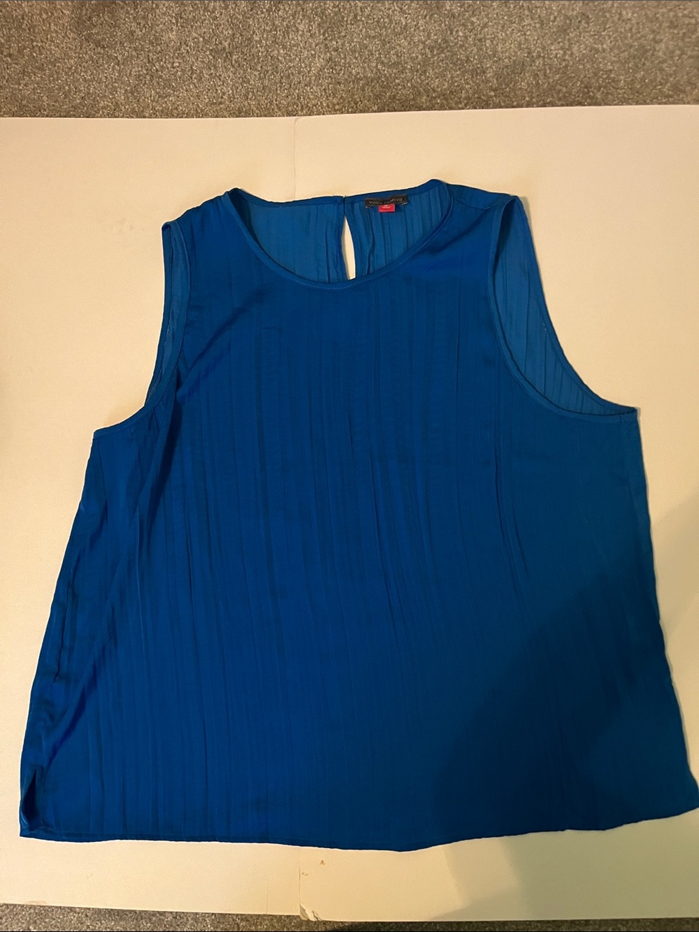 Vince Camuto Royal Blue Sleeveless Pleated Tank